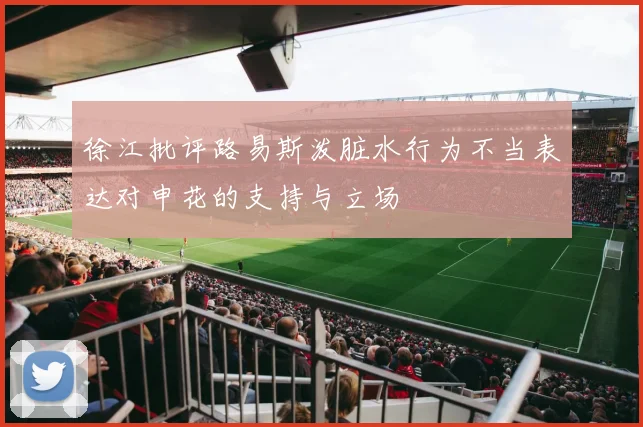 徐江批评路易斯泼脏水行为不当表达对申花的支持与立场